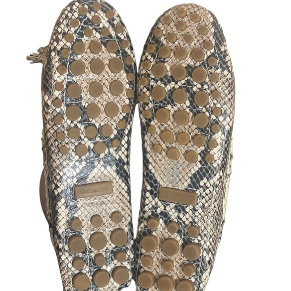 Coach Nadia Driving Mocs Bow Tassel
Loafers Snake Print Leather Shoe Flats 5.5B - Picture 6 of 16